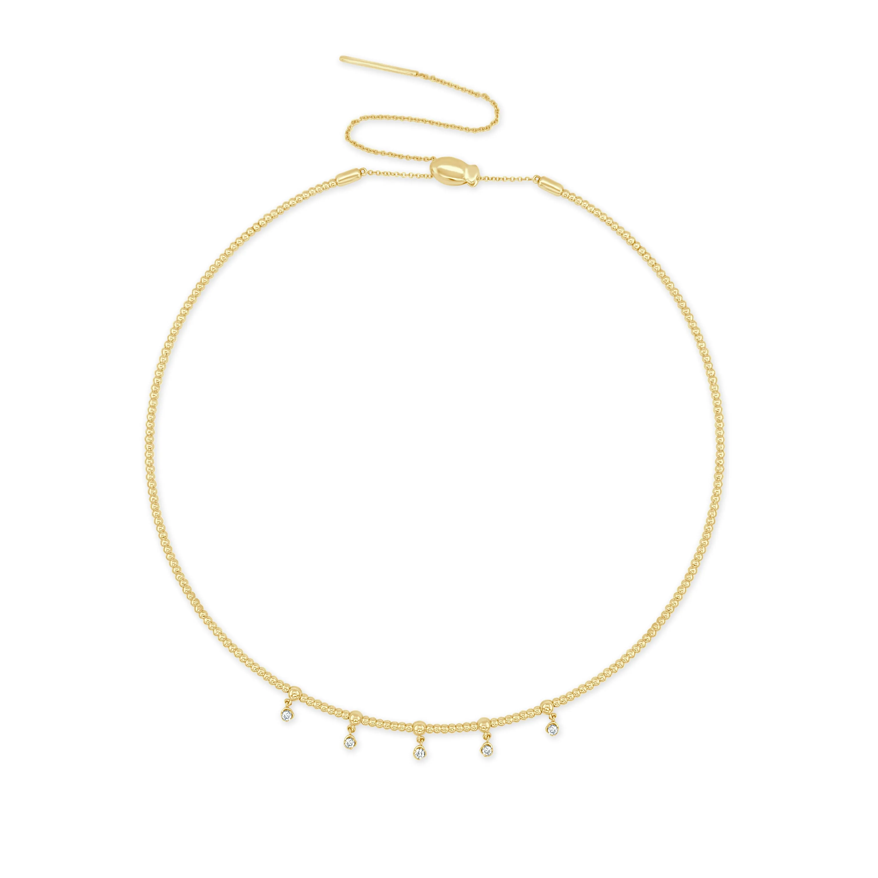 14k Gold & Diamond Flexible Collar Necklace - 0.17ct