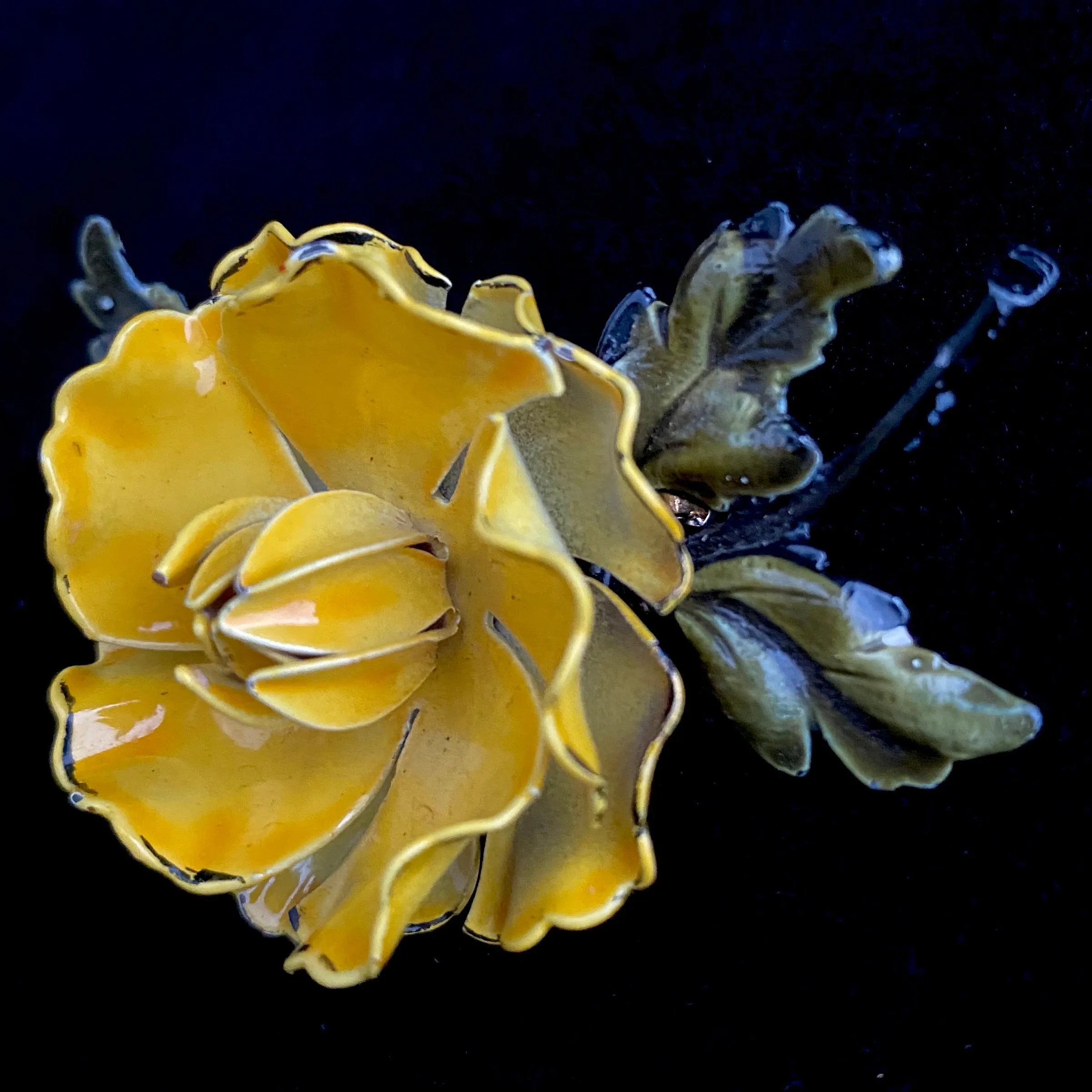 1960s Coro Enamel Flower Brooch