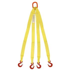 2"x5' (1 ply) Quad Leg Nylon Sling w/ Master Link & Sling Hook