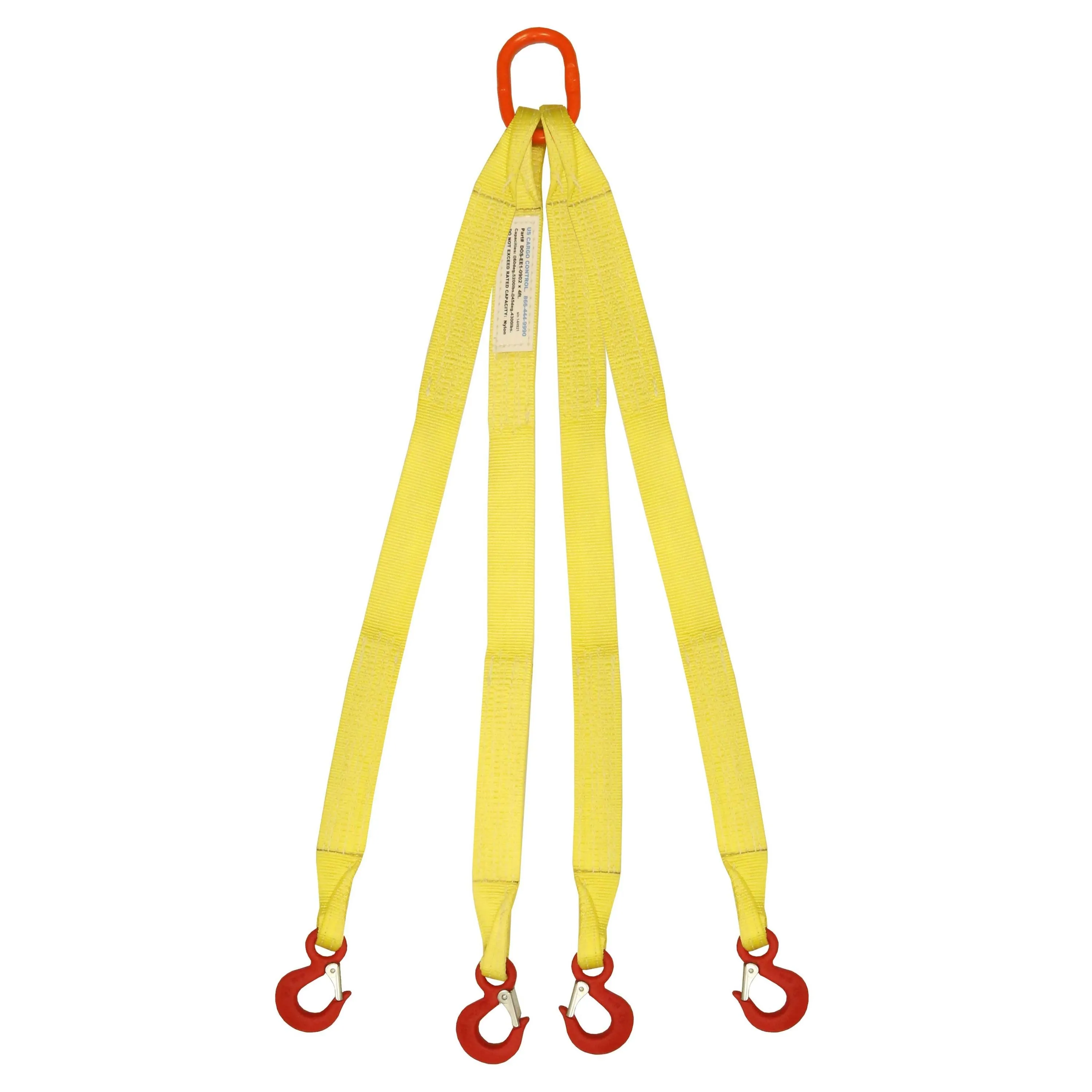 2"x5' (1 ply) Quad Leg Nylon Sling w/ Master Link & Sling Hook