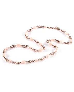 Angel Skin Coral Beaded Link Necklace