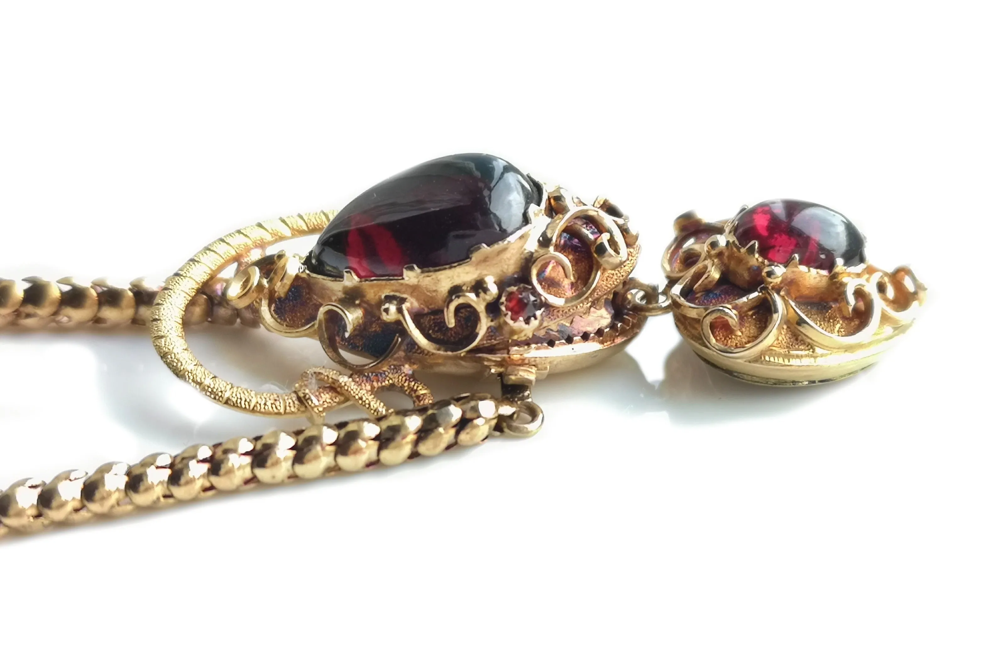 Antique Victorian Garnet Snake Necklace