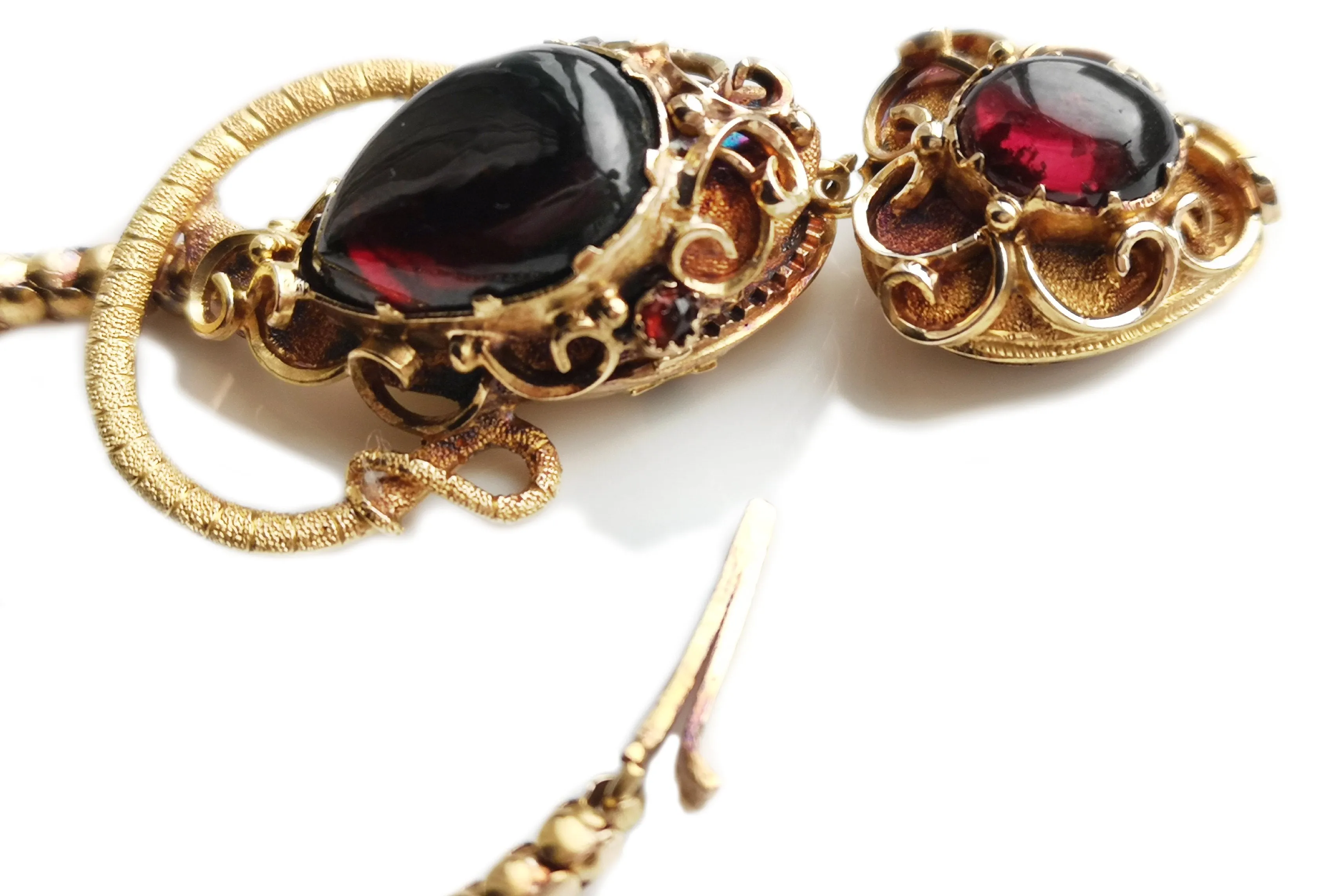 Antique Victorian Garnet Snake Necklace