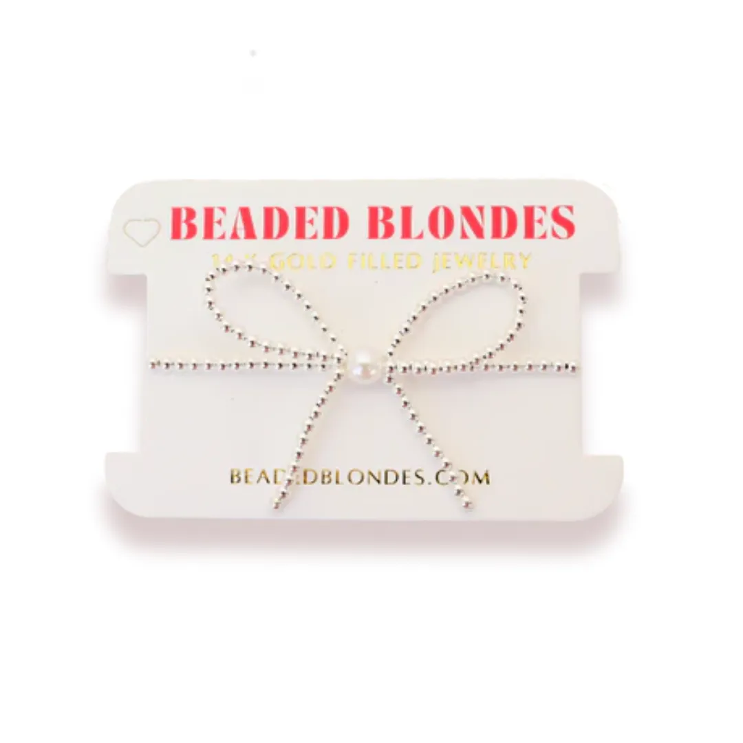 Beaded Blondes | Silver Bow Bracelet