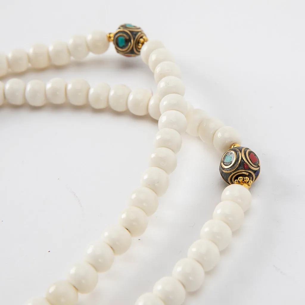 Brass & Yak Bone Mala Beads
