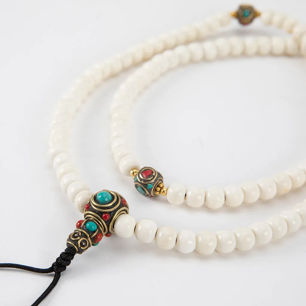 Brass & Yak Bone Mala Beads