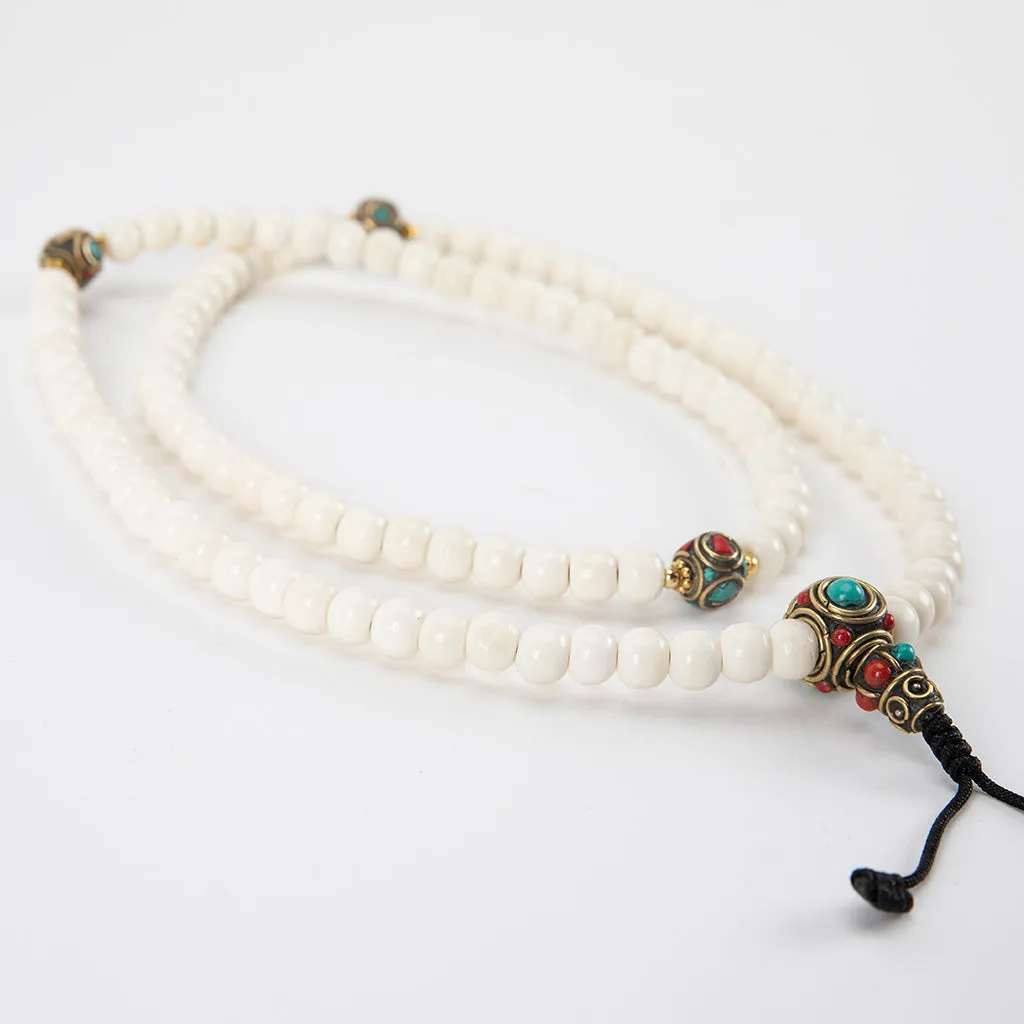 Brass & Yak Bone Mala Beads