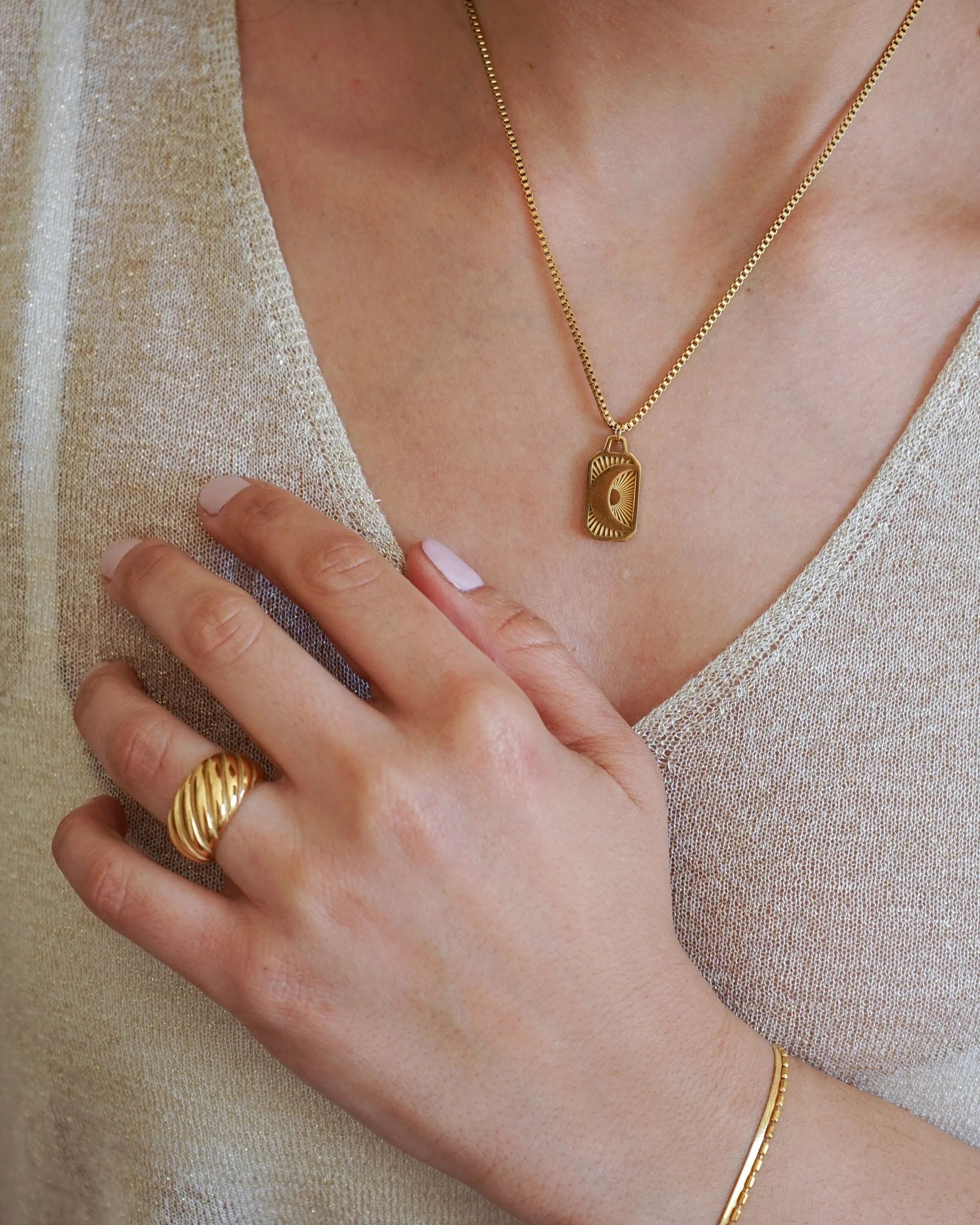 Croissant Chunky Gold Ring