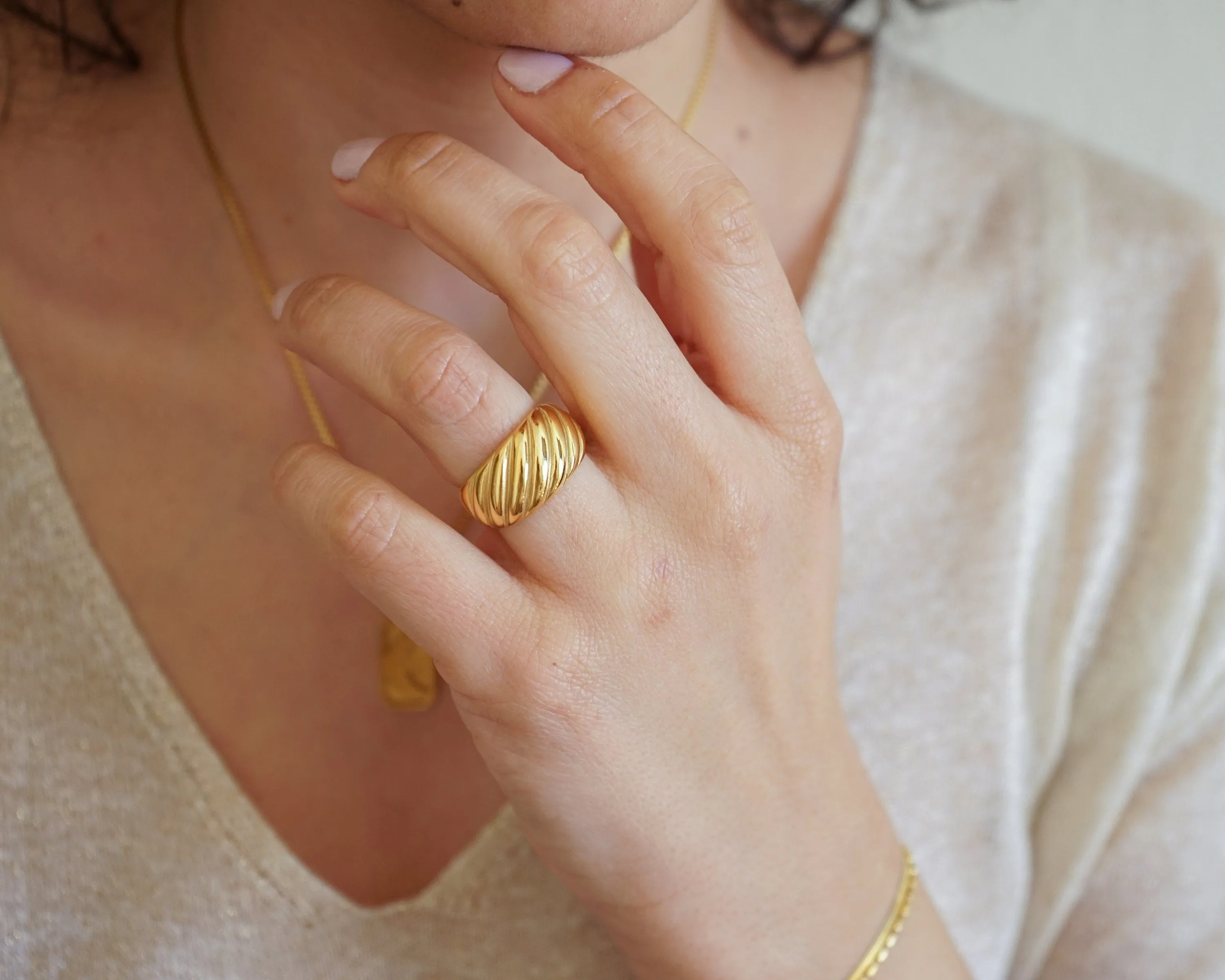 Croissant Chunky Gold Ring