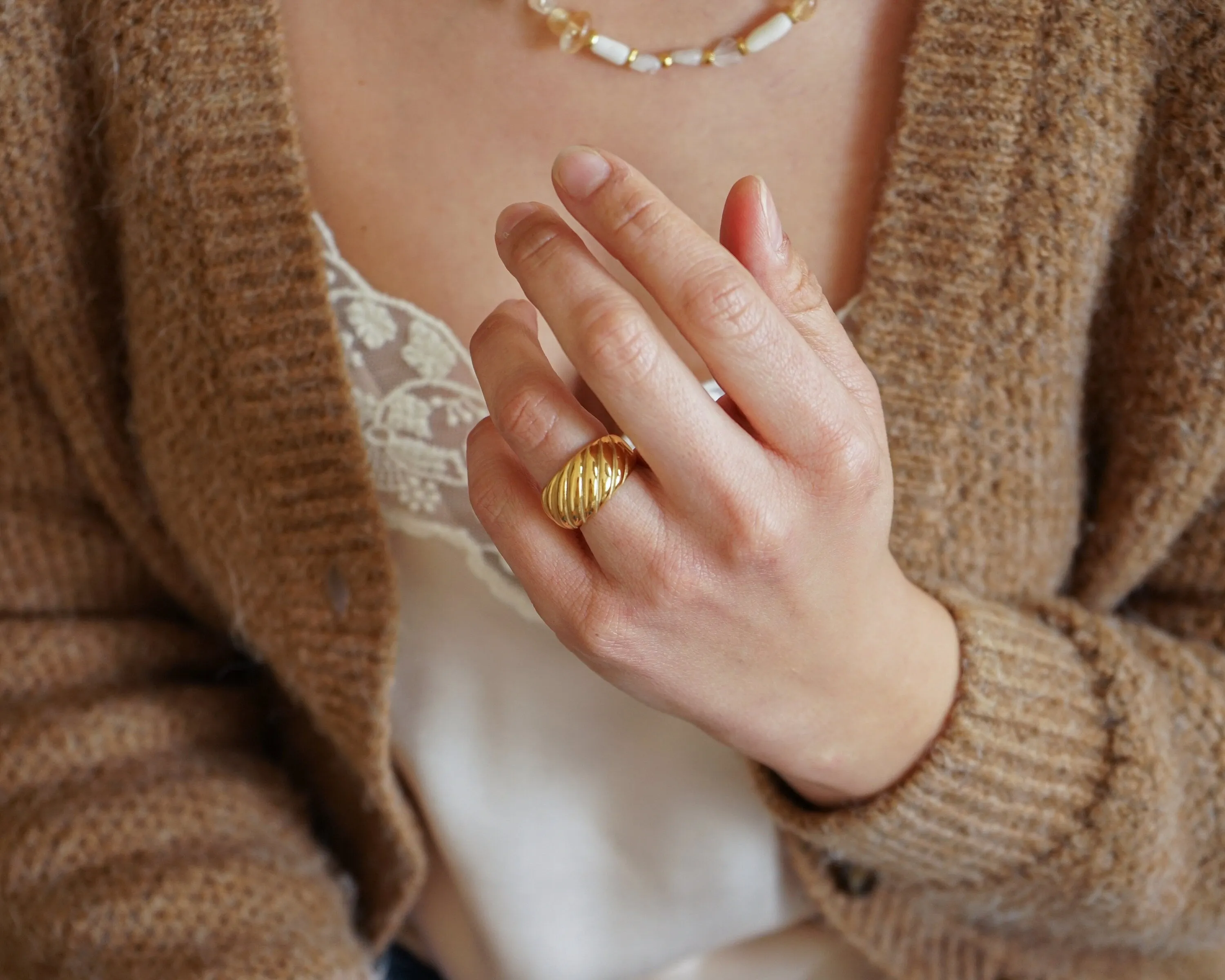 Croissant Chunky Gold Ring