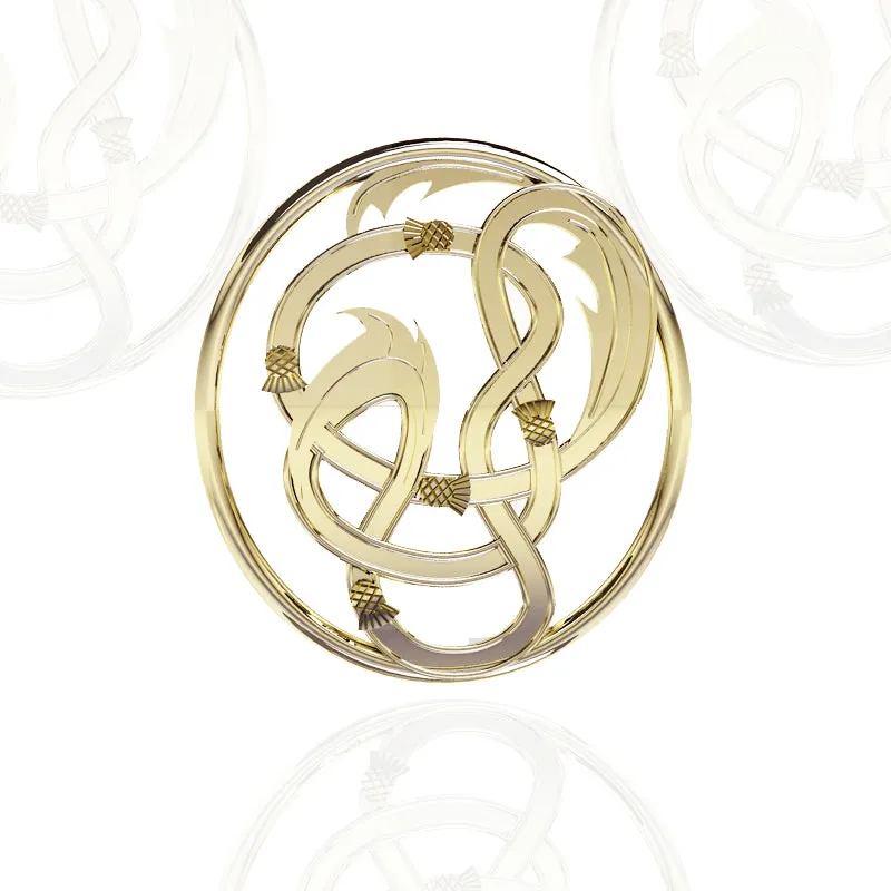 Edinburgh Flow Scottish Celtic Thistle Brooch