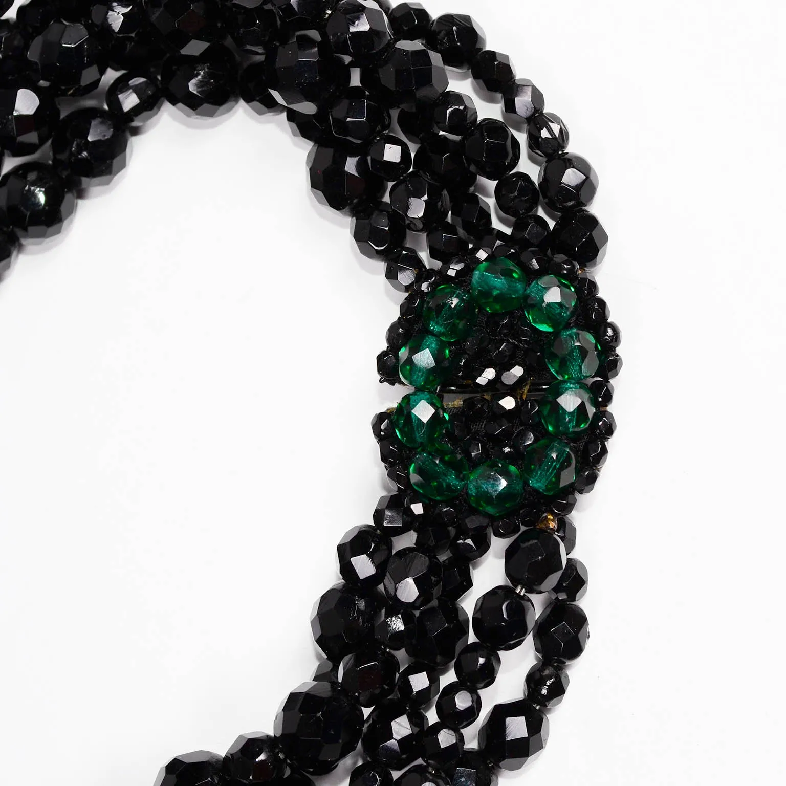 Emanuel Ungaro Couture Choker Black & Green Vintage Statement Necklace