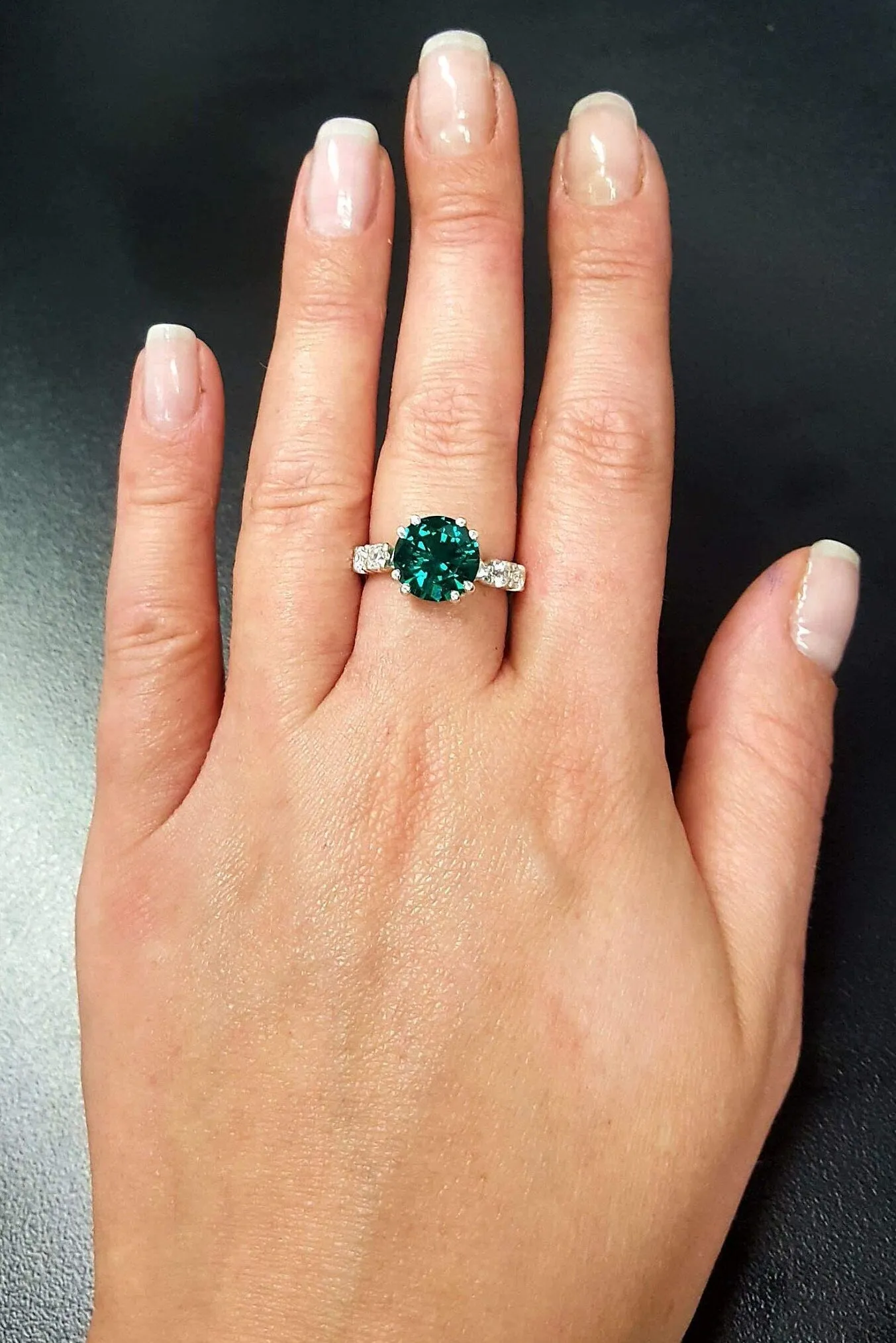 Emerald Vintage Ring - Green Promise Ring - May Birthstone Ring