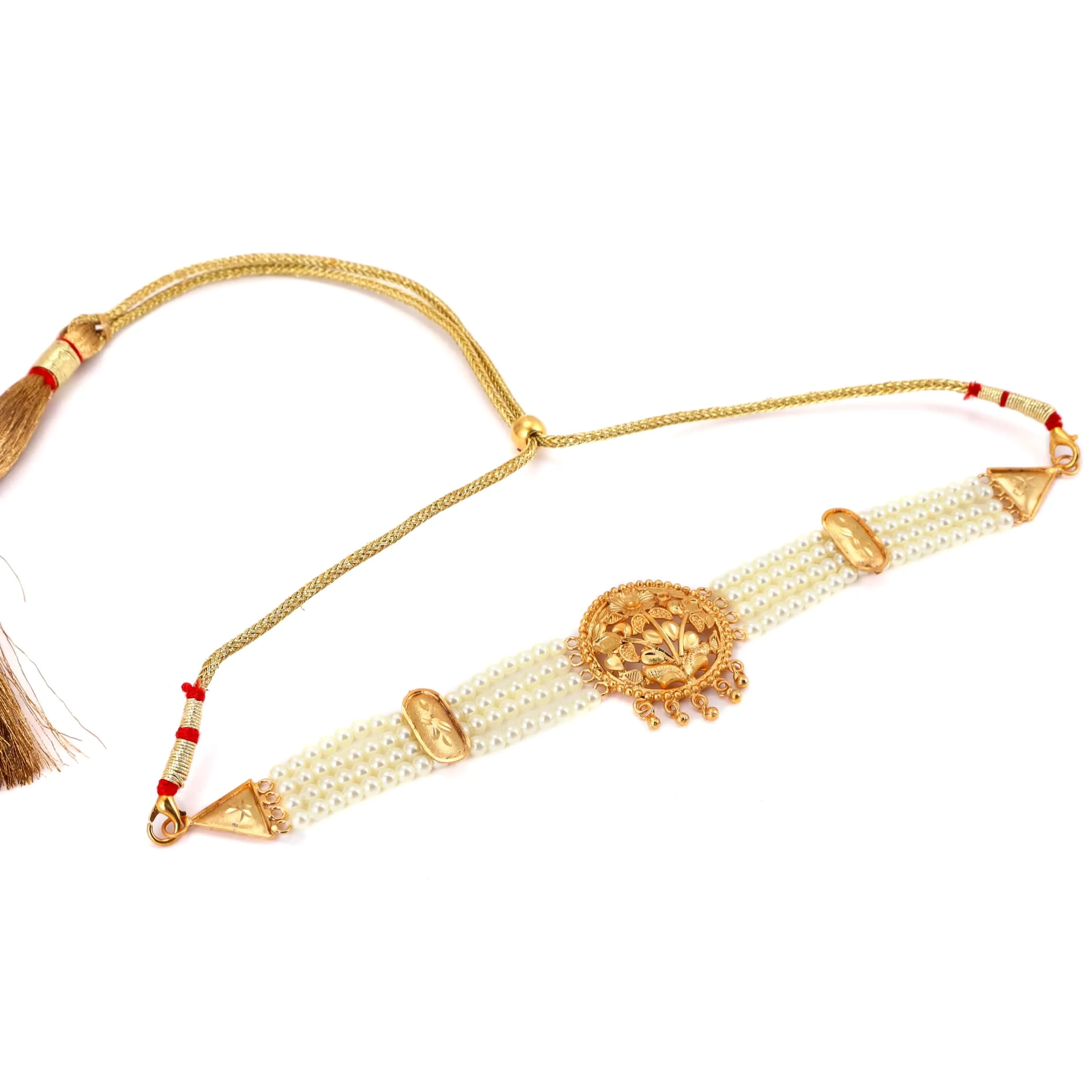 Gardenia White Beads Choker Set
