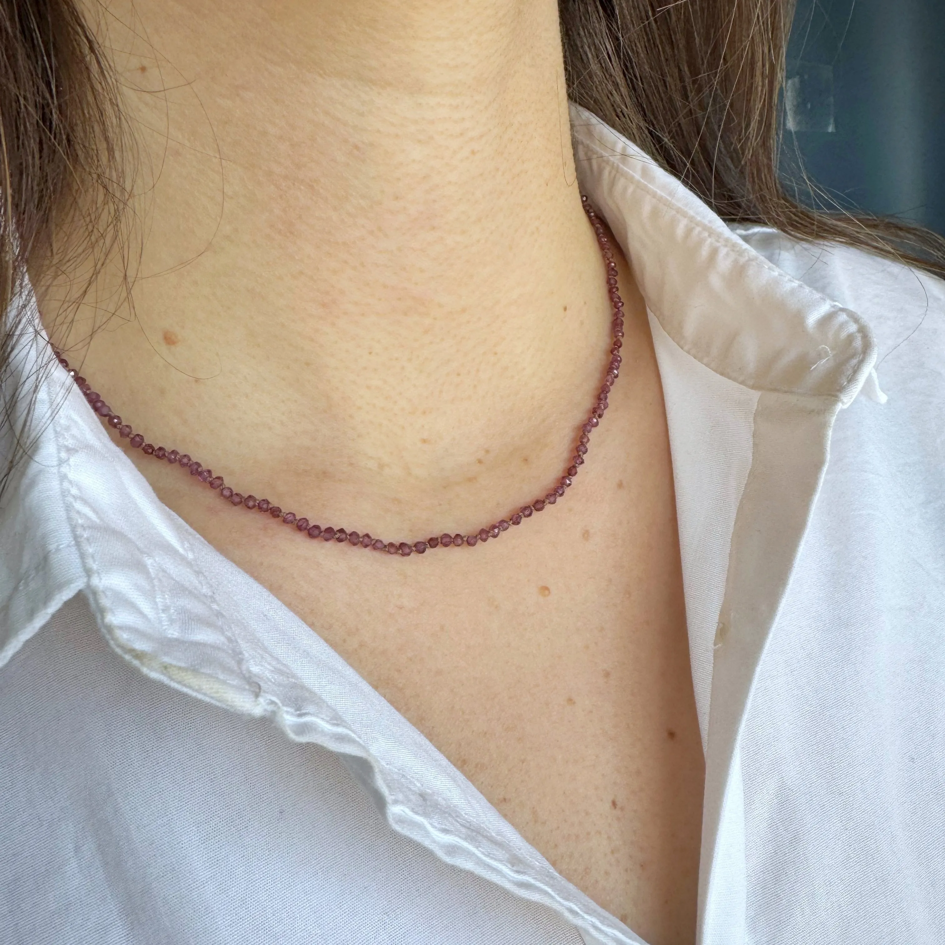 Garnet Knotted Necklace