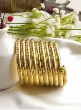 Gold Plated Oxidized Bangle