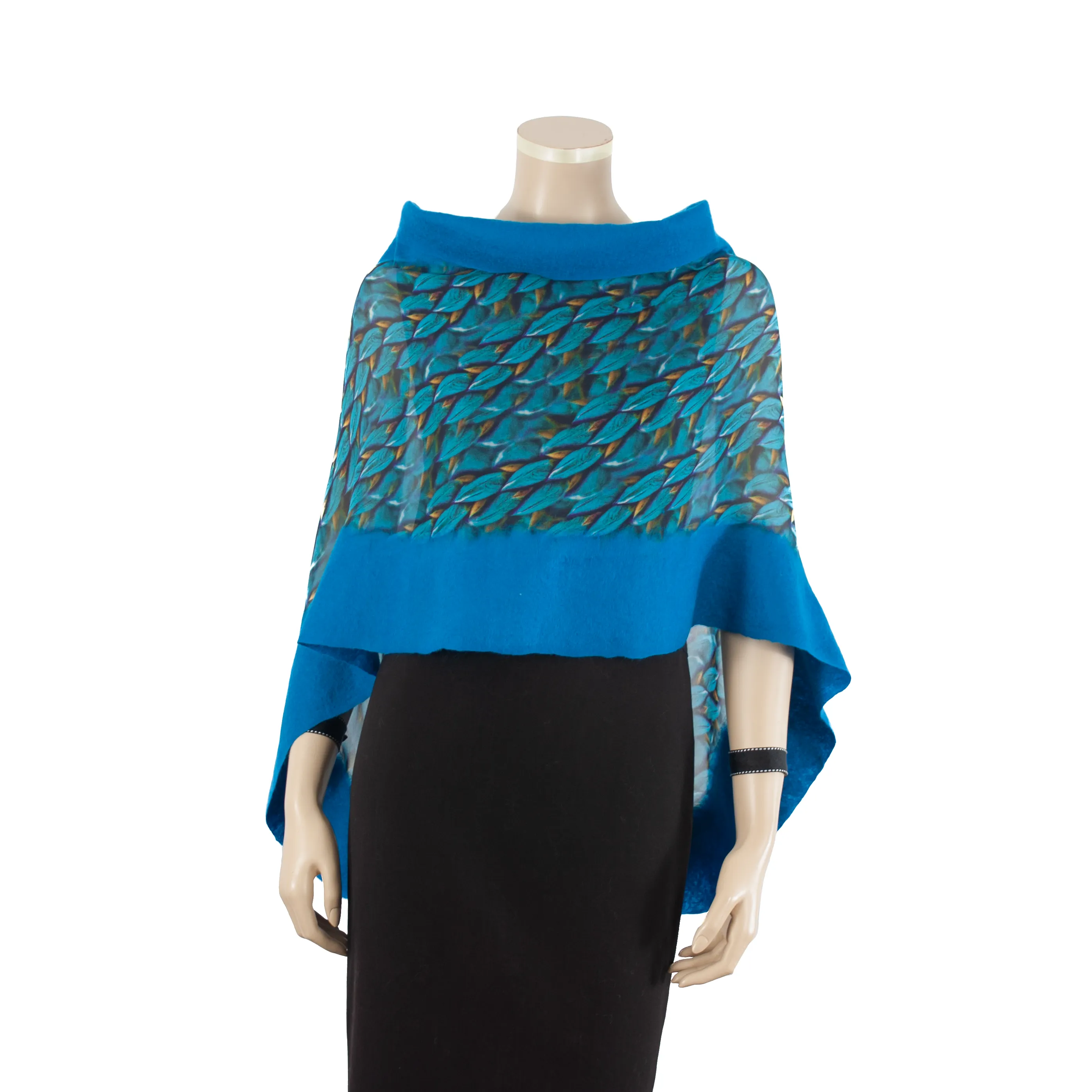 Linked turquoise scarf #140-74