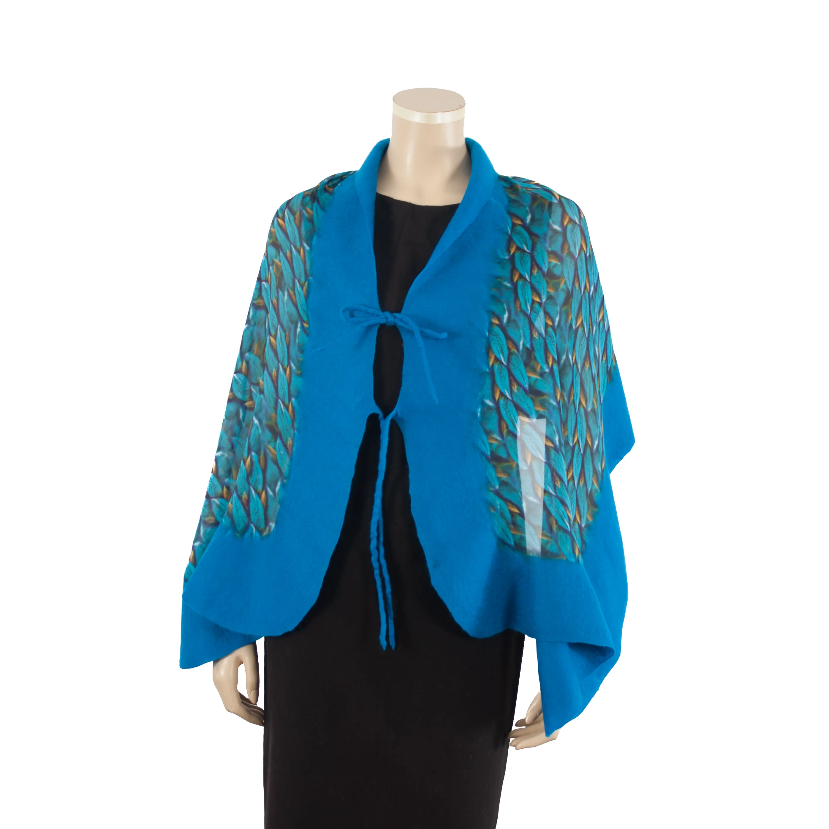Linked turquoise scarf #140-74