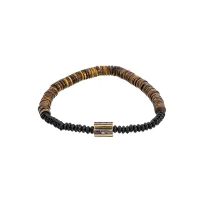 Luis Morais Rainbow Gold Cross with Sapphire Beaded Bracelet