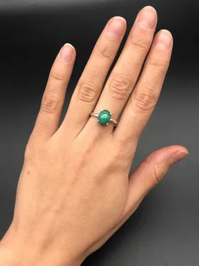 Malachite Ring - Green Oval Ring - Natural Vintage Ring