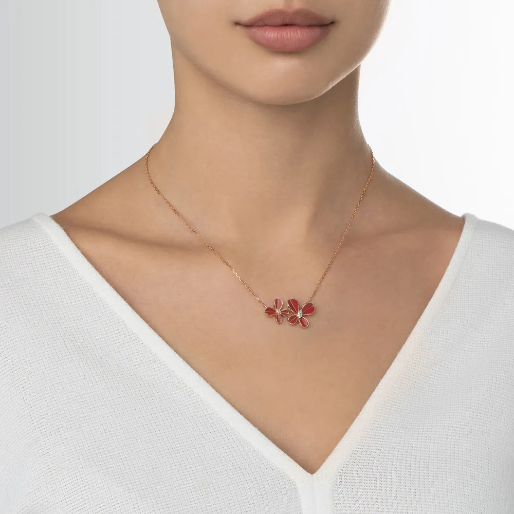 Marquise Butterfly Rose Gold Necklace