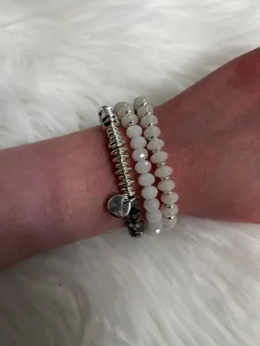 Merx White Bead Wrap Bracelet
