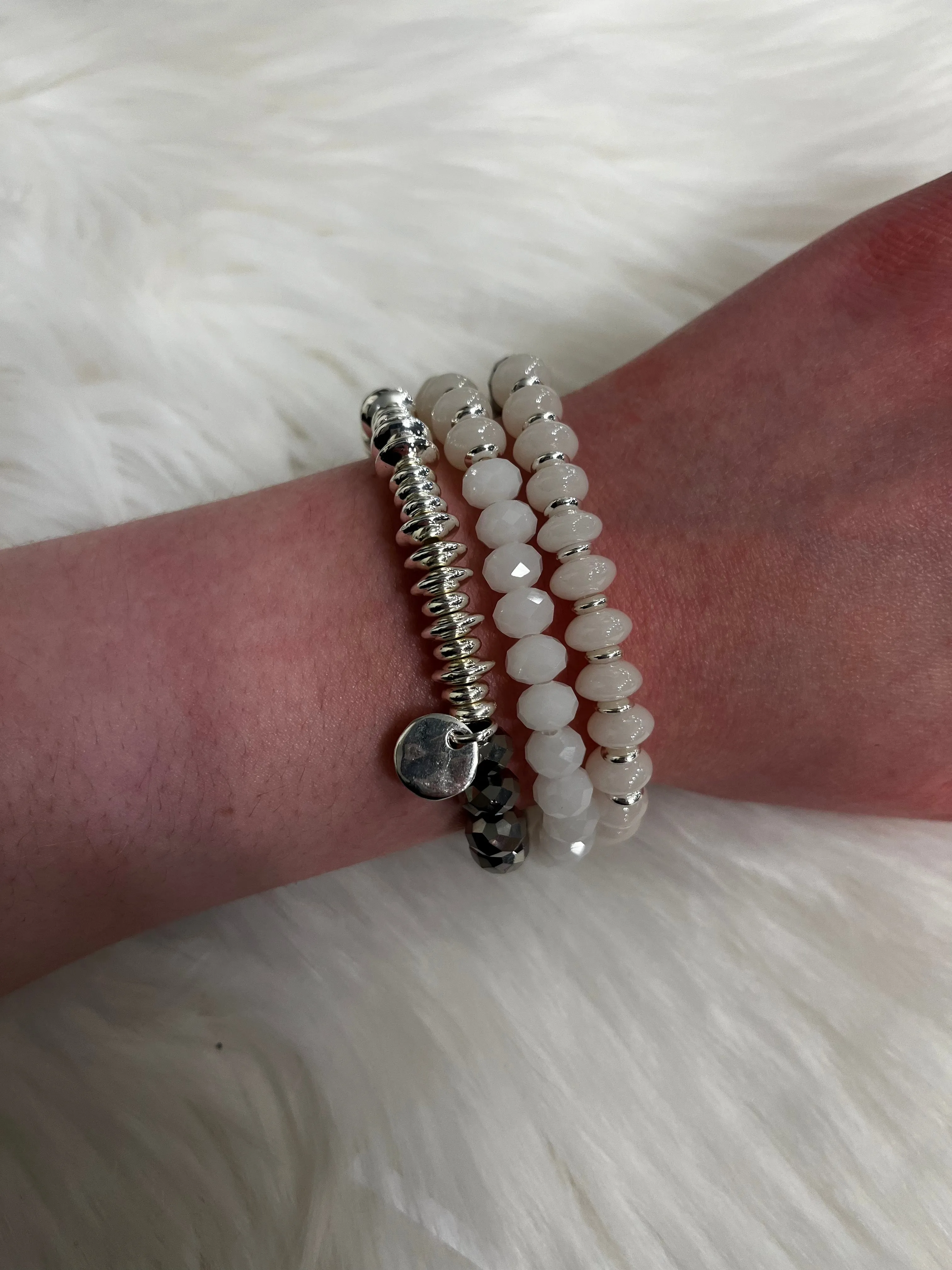 Merx White Bead Wrap Bracelet