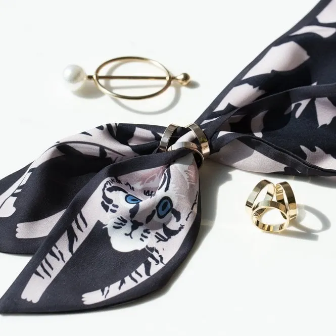 Minimalist Three Way Scarf Ring Buckle Tie