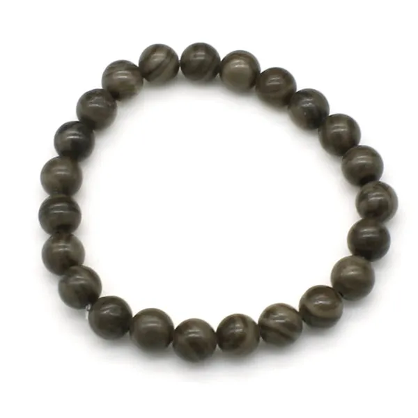 Natural Malachite Bracelet (Circumference 19cm) 天然黑孔雀石手鍊 (鍊長 19cm) KJBR16238