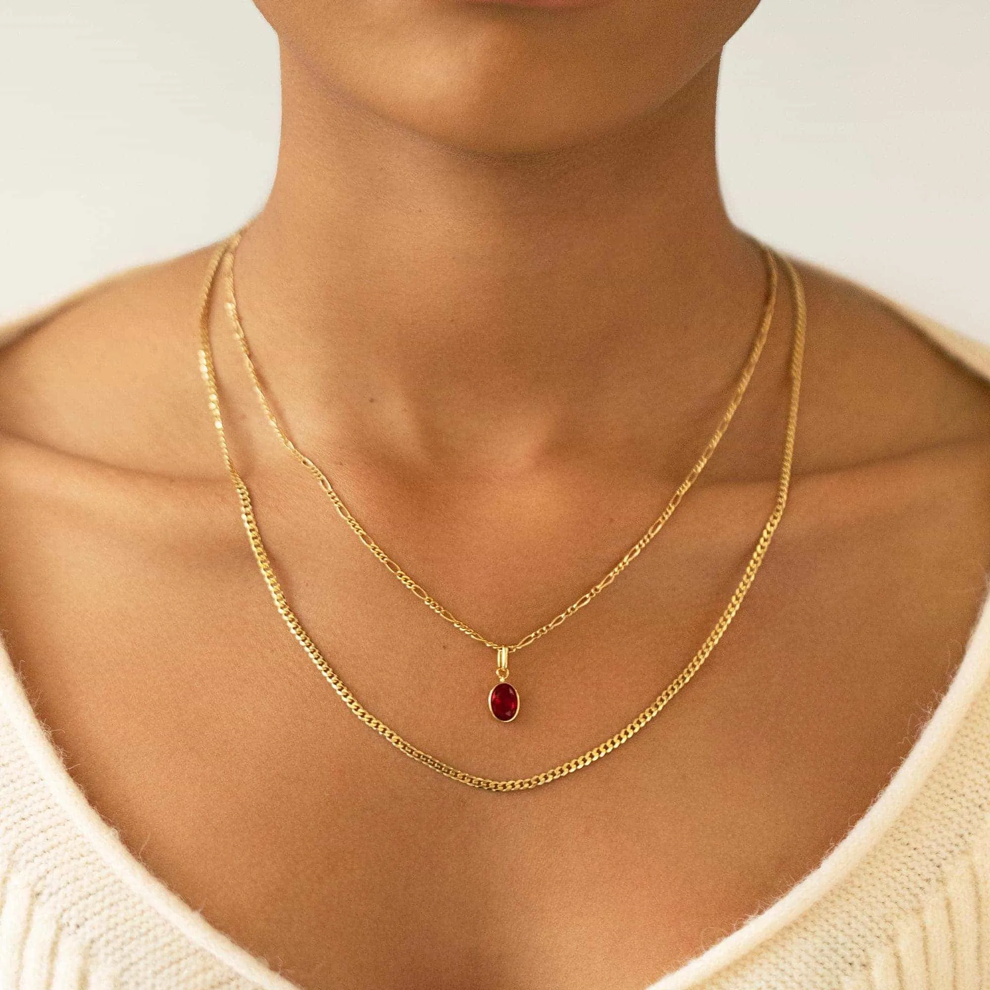 Oval Gemstone Charm Garnet