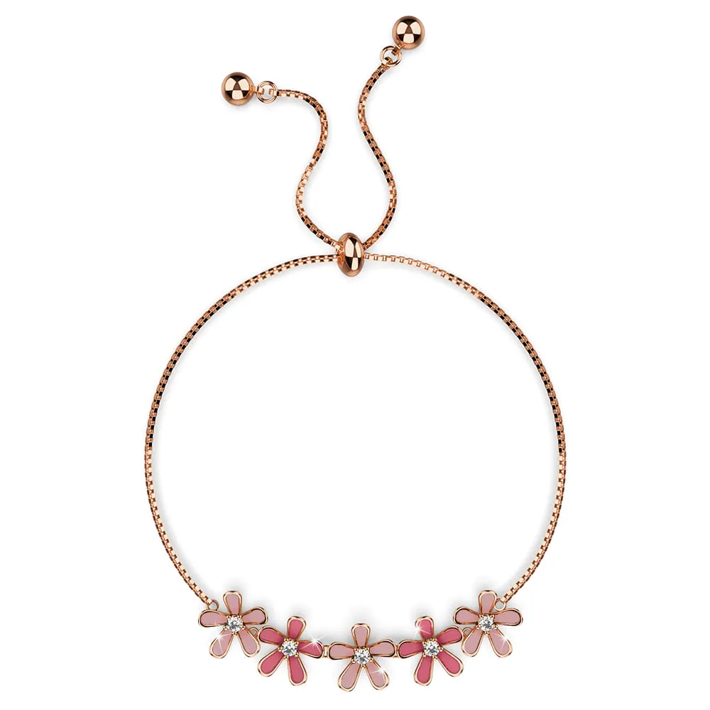 Petalia Pink Bracelet Featured SWAROVSKI Crystals in Rose Gold