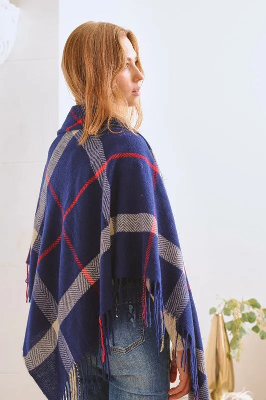 PLAID SQUARE SHAWL SCARF