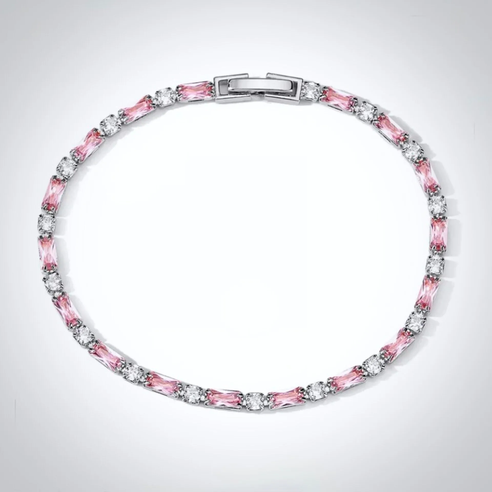 "Lera" - Pink Cubic Zirconia Bridal Bracelet