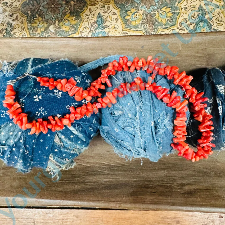 Rustic Vintage Red Branch Coral Necklace