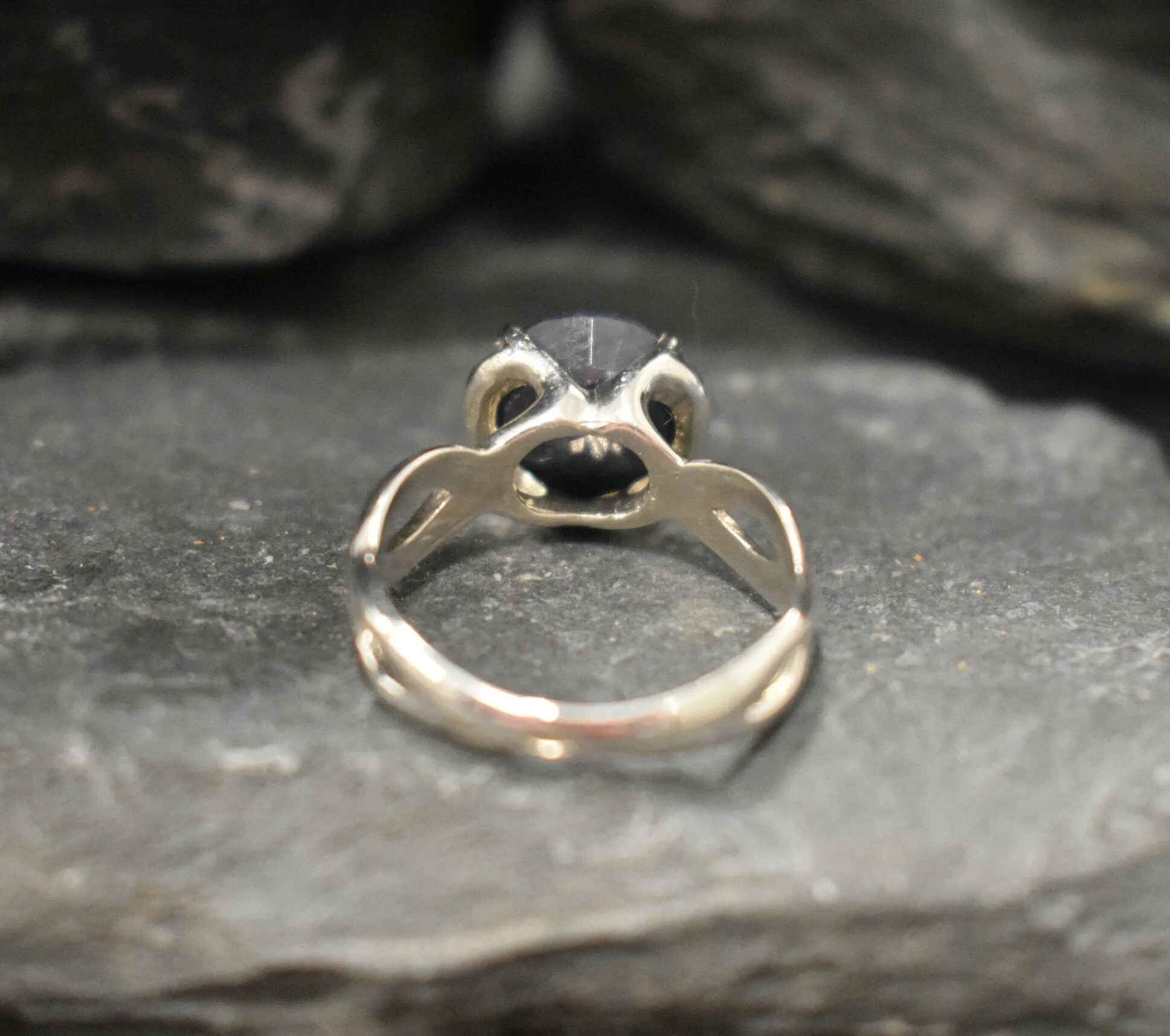 Sapphire Statement Ring - Genuine Sapphire Ring - Blue Round Ring