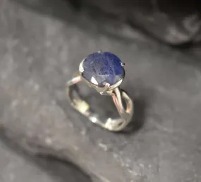 Sapphire Statement Ring - Genuine Sapphire Ring - Blue Round Ring