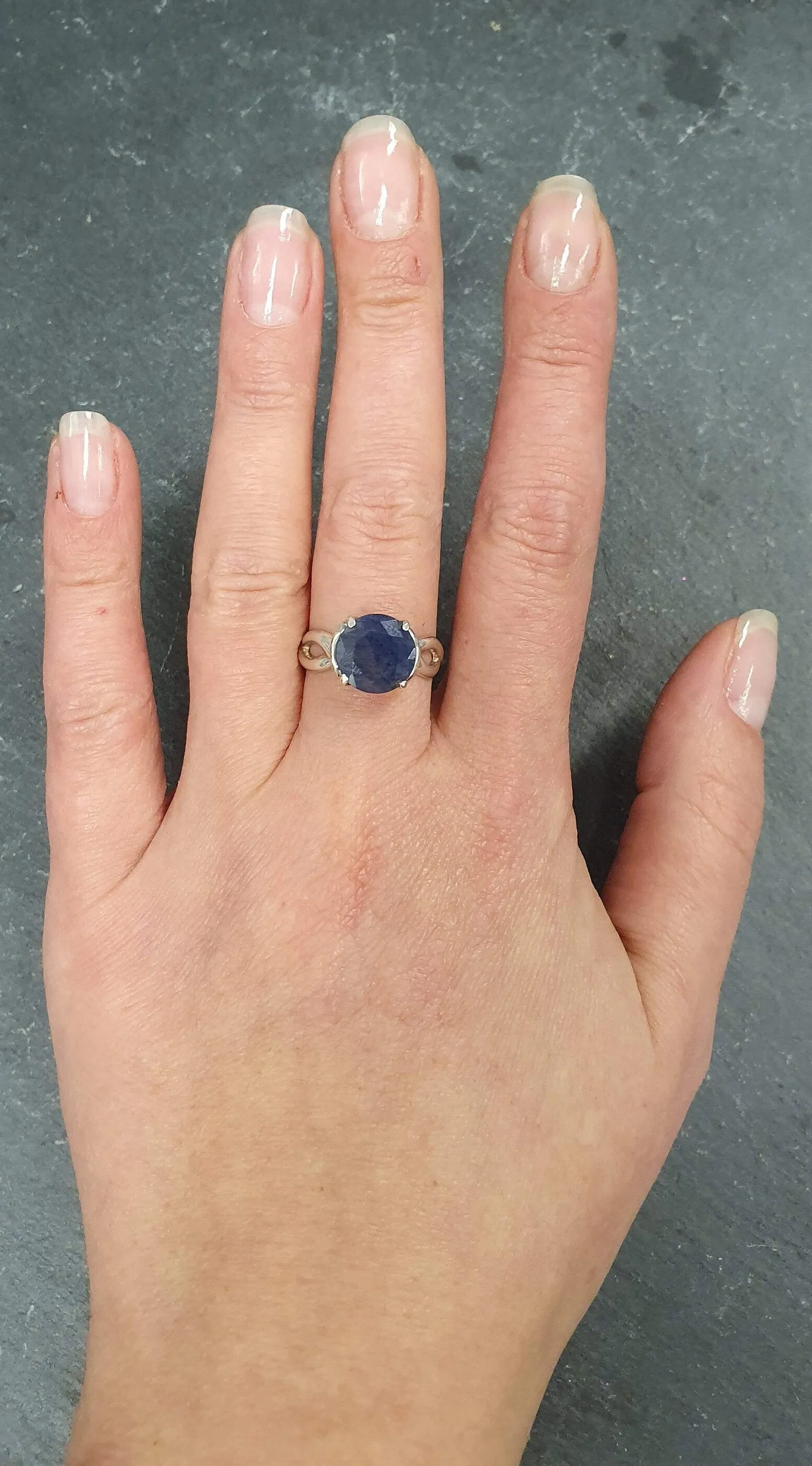 Sapphire Statement Ring - Genuine Sapphire Ring - Blue Round Ring