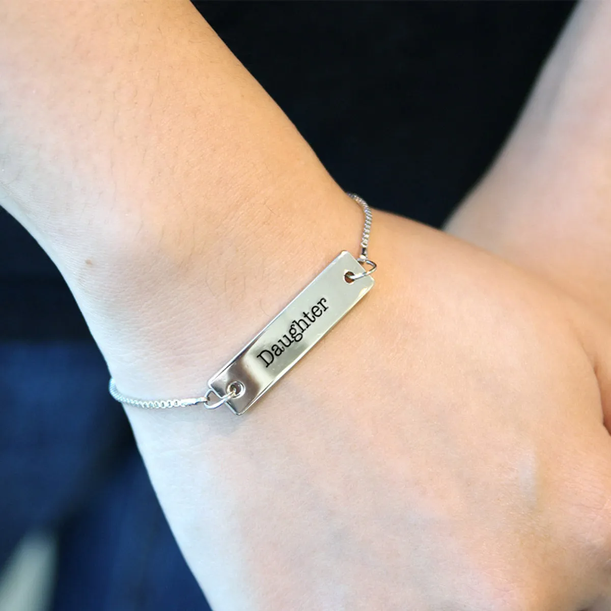 Silver Daughter Adjustable Bar Bracelet
