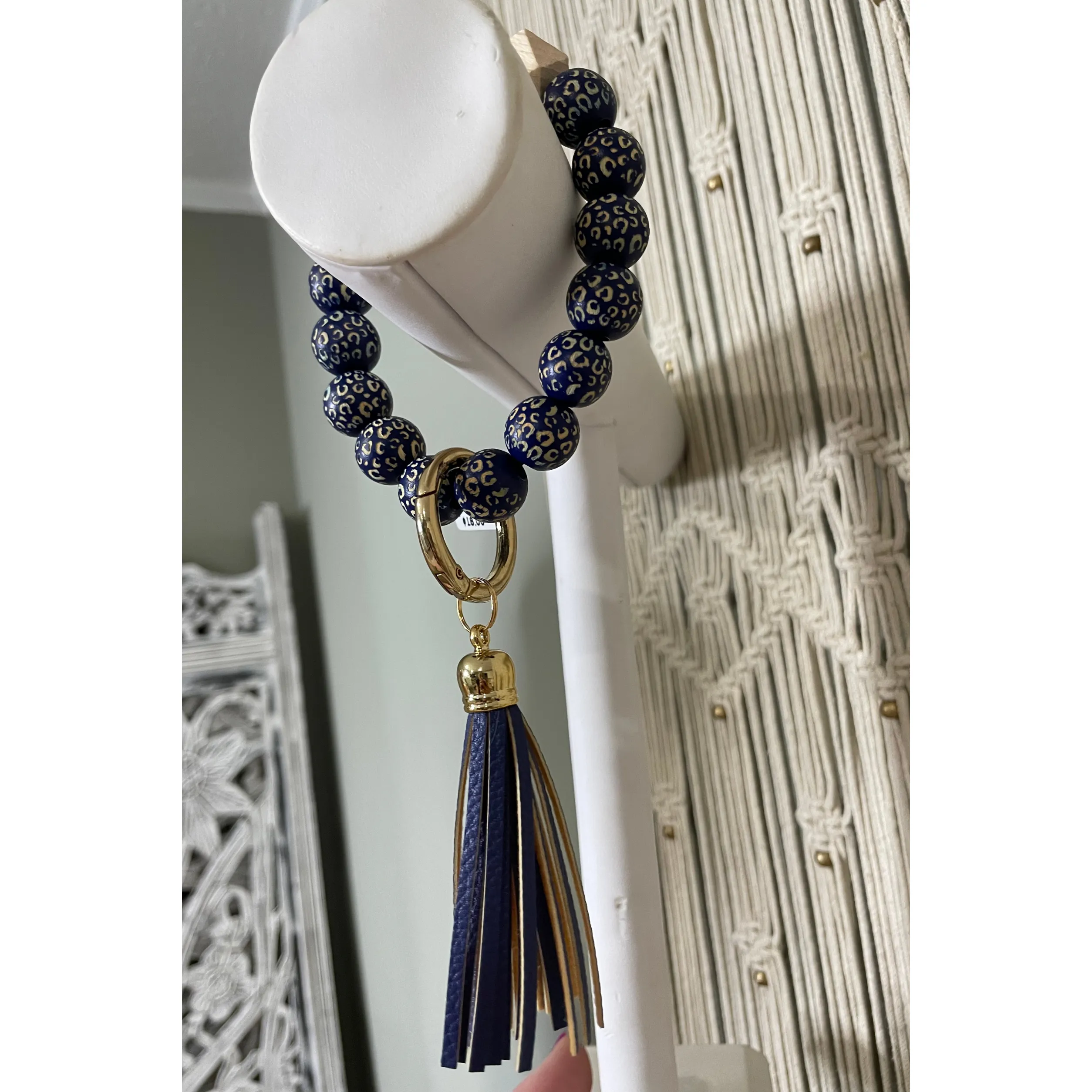 Southern Grace Wooden Beaded Key Ring