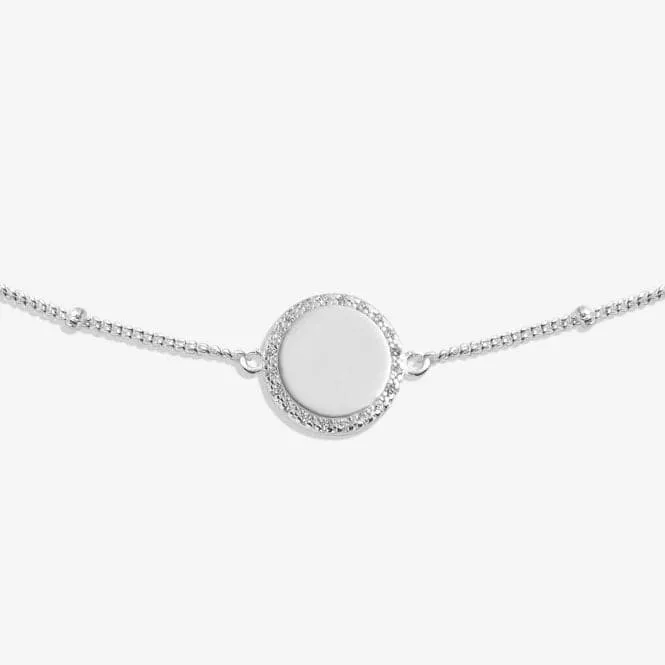 Sterling Silver 21St Birthday Disc Pave 16cm   3cm Bracelet JJS0010