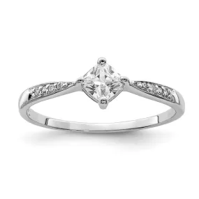Sterling Silver Princess Dia Square CZ Ring