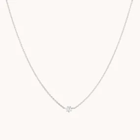 supernova white sapphire necklace silver- sterling silver