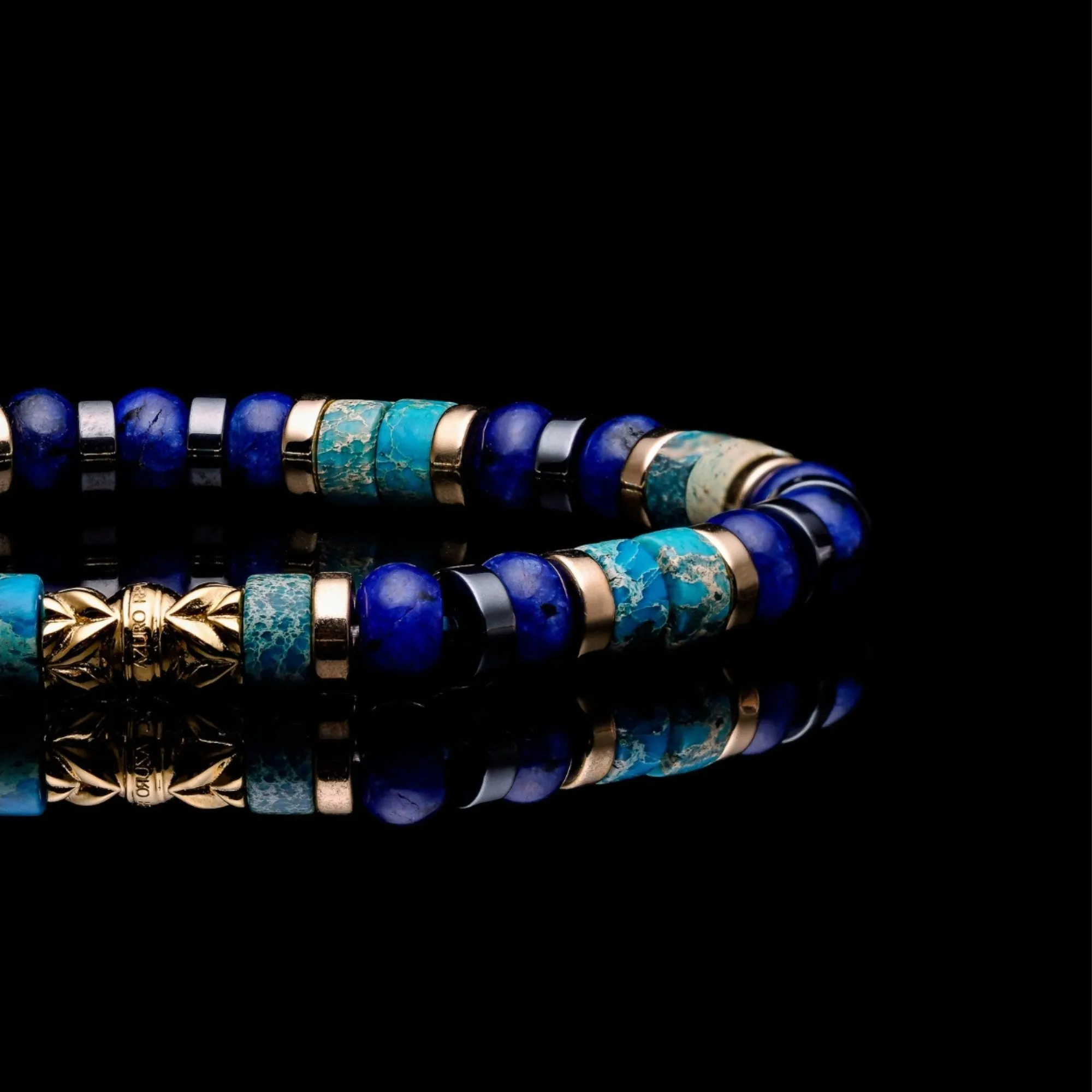 The Coral | Lapis, Jasper Beaded Bracelet