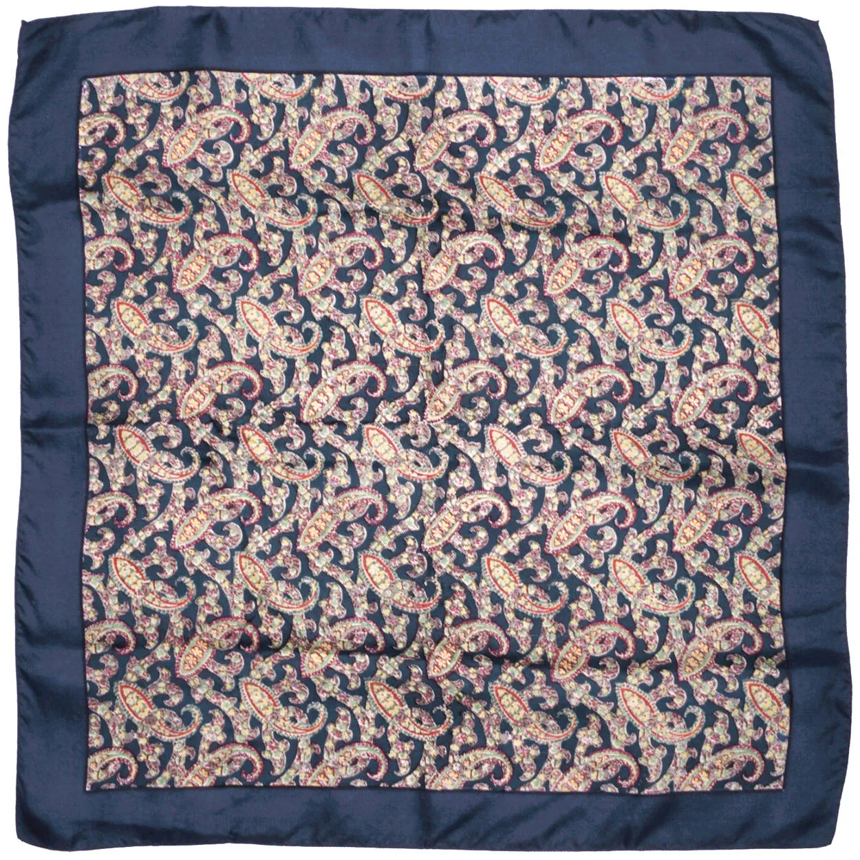 Vintage 1940s Liberty of London Paisley Silk Scarf Square w Cloth Label