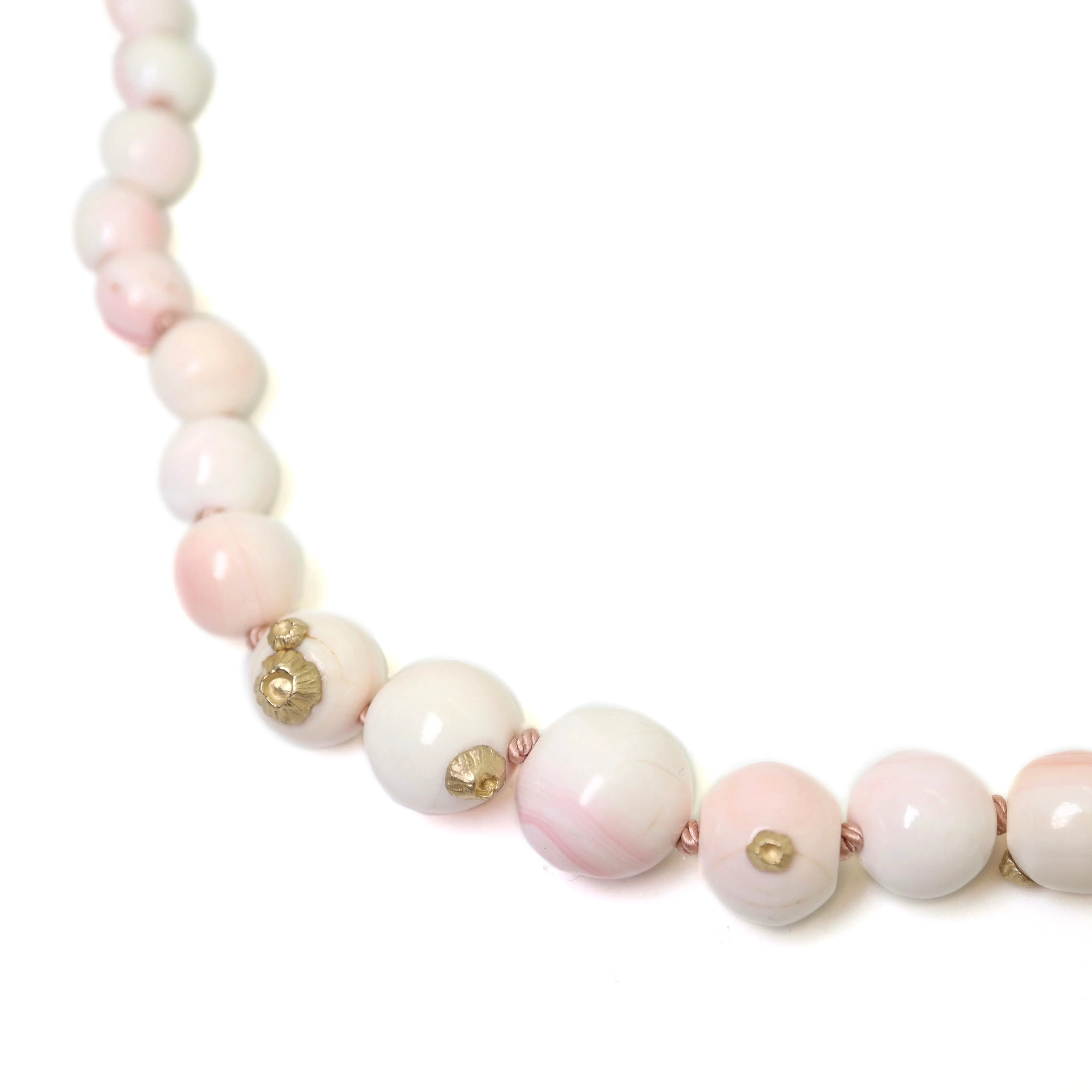 Vintage Angel Skin Coral Ruthie B. Necklace with Barnacles